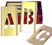 Brass Stencil Alphabet Sets with 6" Letters are durable, reusable, inter-locking, and perfect for industrial, office, and home applications and projects.