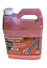 Choose Marsh Red Rolmark Stenciling Ink for permanent, waterproof, fast drying marks. Good for most all surfaces. Use in fountain rollers & brushes or roller & pad.