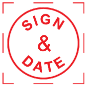 Pre-inked SIGN & DATE stamp makes it easy to make thousands of imprints without writer's cramp. Low-cost message and symbol stamps are perfect for home and office. Fast shipping!