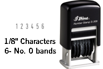Shiny S-309 Numbering Stamp is great for stamping number sequences that may change frequently. Has 6 bands that allow you to easily change the stamp information.