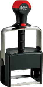 Shiny H-6007 Heavy Duty Self-Inking stamp for durability. Plastic and metal construction create a high quality rubber stamp for tough jobs. Order online!