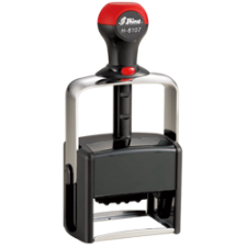 HM-6107 Shiny Heavy Metal Self-inking Date Stamps can be customized with text above or below the date and will stand up to industrial and heavy office use.