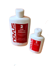 Novus No. 2 removes fine scratches and haziness from most plastics. Great for sneeze guards, transparent barriers, and face shields.
