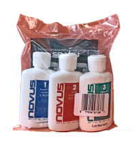 For a professional finish, use Novus Plastic Polishing Kit with No. 1, 2, 3. Clean & Repair plastic on sneeze guards, plastic barriers, & more. Leaves a clear shine.