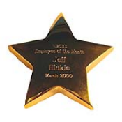 gold plated star paperweight, solid paperweight, tropar, airflyte, 107