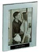 silver picture frame, polished silver aluminum frame, tropar, airflyte, engravable black aluminum plate, personalized gifts, 5 x 7 photo, fr82