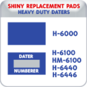 Indiana Stamp sells the complete line of Shiny brand products, including H-6000,H-6100,HM-6100,H-6440,H-6446 replacement pads.