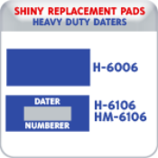Indiana Stamp sells the complete line of Shiny brand products, including H-6006,H6106,HM-6106 replacement pads.