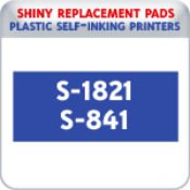 Indiana Stamp sells the complete line of Shiny brand stamping products, including replacement pads for Shiny S-1821/S-841 plastic self-inking stamps.