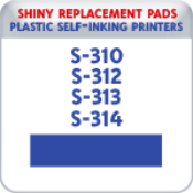 Indiana Stamp sells the complete line of Shiny brand stamping products, including replacement pads for Shiny S-310,S-312, S-313,S-314 plastic self-inking stamps.