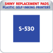 Indiana Stamp sells the complete line of Shiny brand stamping products, including replacement pads for Shiny S-542 & S-542D plastic self-inking stamps.