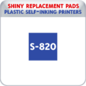 Indiana Stamp sells the complete line of Shiny brand stamping products, including replacement pads for Shiny S-820 plastic self-inking stamps.