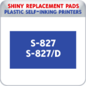 Indiana Stamp sells the complete line of Shiny brand products, including S-827 and S-827D replacement pads.