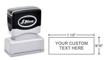 High quality Shiny Premier pre-inked stamps make rubber stamping simple. Design your custom 9/16" x 1-1/2" stamp and order online today. Fast shipping!