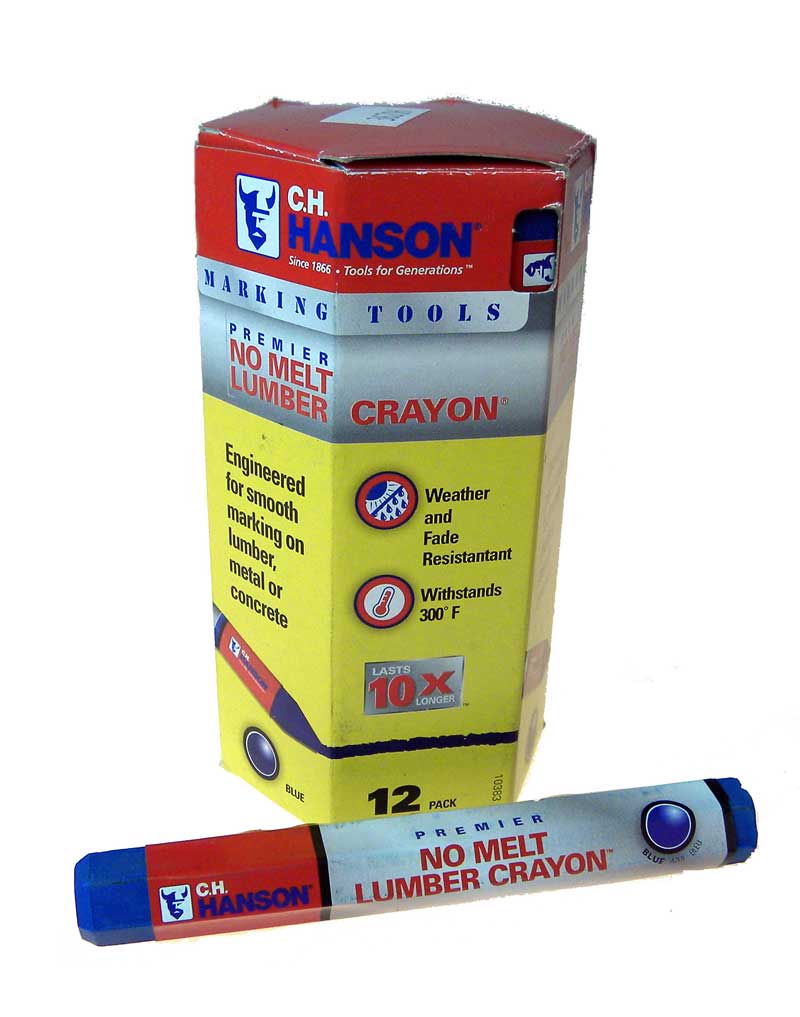 Blue No Melt Lumber Crayons for Lumber, Metal, Concrete