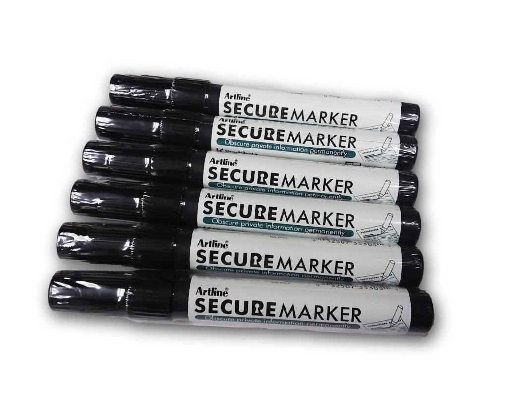 6Pack Secure Marker Redacting Pens help protect your privacy.