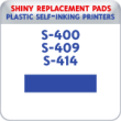 Indiana Stamp sells the complete line of Shiny brand stamping products, including replacement pads for Shiny S-831 plastic self-inking stamps.