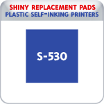 Indiana Stamp sells the complete line of Shiny brand stamping products, including replacement pads for Shiny S-542 & S-542D plastic self-inking stamps.