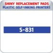 Indiana Stamp sells the complete line of Shiny brand stamping products, including replacement pads for Shiny S-831 plastic self-inking stamps.