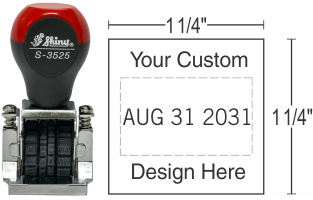 Shiny brand S-3525 non-self-inking, flat band date stamps are great for home and office. Die Plate allows you to add custom text or artwork.