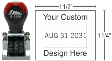 Shiny brand S-3550 non-self-inking, flat band date stamps are great for home and office. Die Plate allows you to add custom text or artwork.