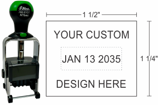Shiny HM-6101 Heavy Duty Date Stamps are great for home or office. Personalize with custom text or art above and/or below the changeable date. Stands up to high volume use.