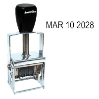 Print the date fast and easy with a Justrite Self-Inking Date Stamp SID 2 - 3-16" Line Dater. Heavy duty dater stamps date in MMM DD YYYY format. Buy online!