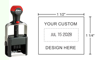 Shiny HM-6101 Heavy Duty Date Stamps are great for home or office. Personalize with custom text or art above and/or below the changeable date. Stands up to high volume use.