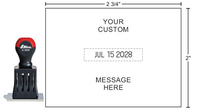 Shiny brand S-3200-1 non-self-inking date stamps are great for home and office. Die Plate allows you to add custom text or artwork.