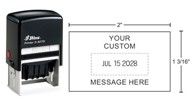 Indiana Stamp carries the full line of Shiny brand stamps, including the S-827D self-inking date stamp. Covered date bands keep hands clean. Order online!