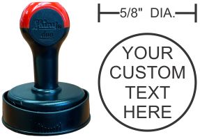 Shiny Duo Hand Stamps are easy to use and have a snap-on cover to keep your stamps — and your desk — neat and clean. HS77 offers a print area of 5/8" dia.