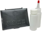 Mark II Reversible Ink Pad Kit includes a 2-sided stamp pad keeps an unused pad moist while the other side is being used, inked with your choice of ink, one 2 oz bottle of ink, and one 2 oz bottle of the corresponding reactivator